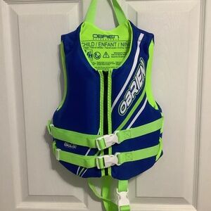 O’Brien Traditional Child Life Vest blue/green size 33-55 lbs.
